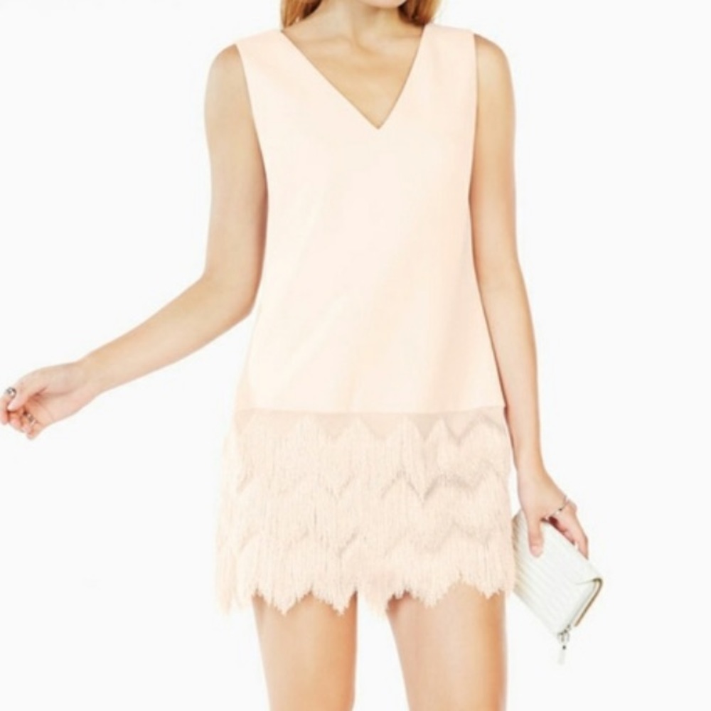 Bcbgmaxazria Addilyn Dress with Fringe Detail Size 10